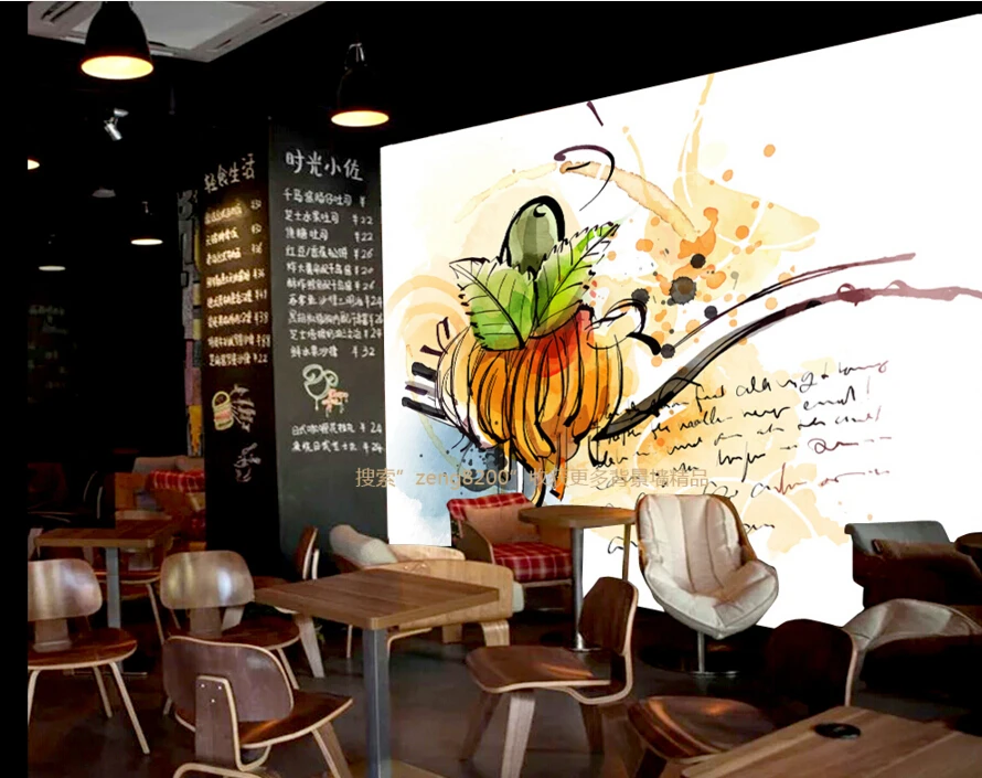 Пользовательские 3D Ретро обои картина спагетти для ресторана кафе бар фон стены