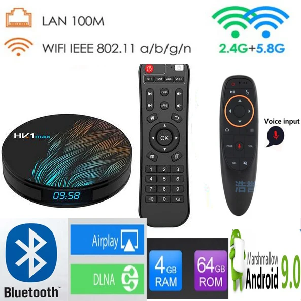 4G 64G g10 HK1 MAX tv box Android 9,0 2G/4G rom 16G/32G/64G 2,4G/5G Dual Wifi RK3318 четырехъядерный BT 4,0 vs tanix tx6 медиаплеер - Цвет: 4G 64G g10