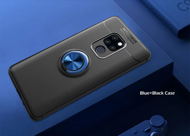 Бампера для huawei Коврики 20 металлическое кольцо чехол Коврики 20 HMA-L09 HMA-L29 мягкая силиконовая подставка установлены ИМА L09 L29 матовая Fundas
