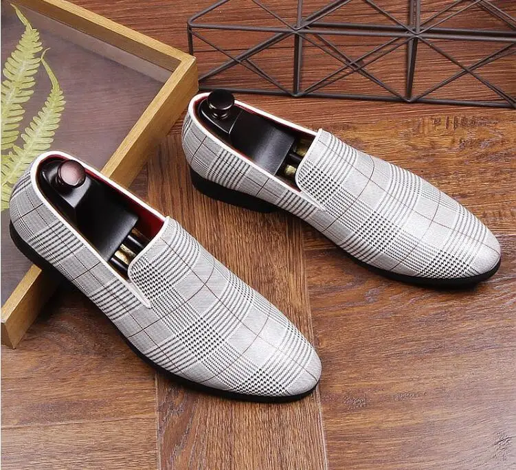 Genuine Leather Men's Dress Shoes Slip-On Mix Colour Striped Male Flats Loafers Smart Casual Moccasin Gommino Spring New | Обувь