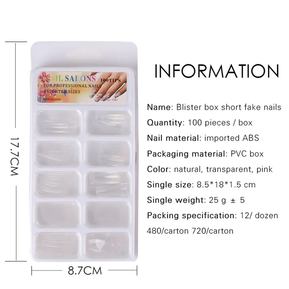 100 шт./пакет красивые Типсы для дизайна ногтей прозрачные/натуральные накладные
