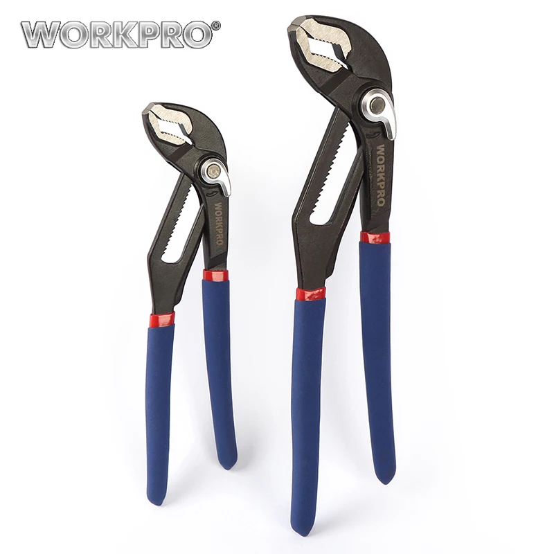WORKPRO 2 шт. плоскогубцы для водяного насоса " 10" многофункциональные плоскогубцы быстросъемные прямые челюсти пазовое соединение плоскогубцы сантехнические плоскогубцы Новые