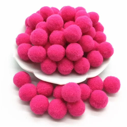 14 Rose red 15 мм нескольких цветов помпон мех шарик ручной работы Свадебная вечеринка Главная Швейные Ремесло Декор DIY ручной работы детские игрушки аксессуары поставок 100 pc - Цвет: 14 Rose red
