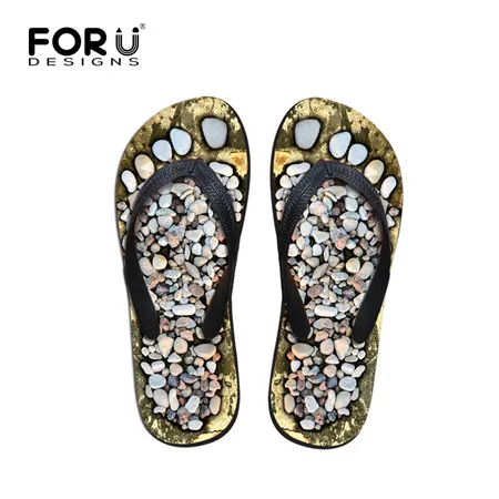 C1046AB FORUDESIGNS; Новинка года; летние женские шлепанцы для отдыха; Модные женские повседневные летние пляжные сандалии; Вьетнамки; уличные сандалии - Цвет: C1046AB