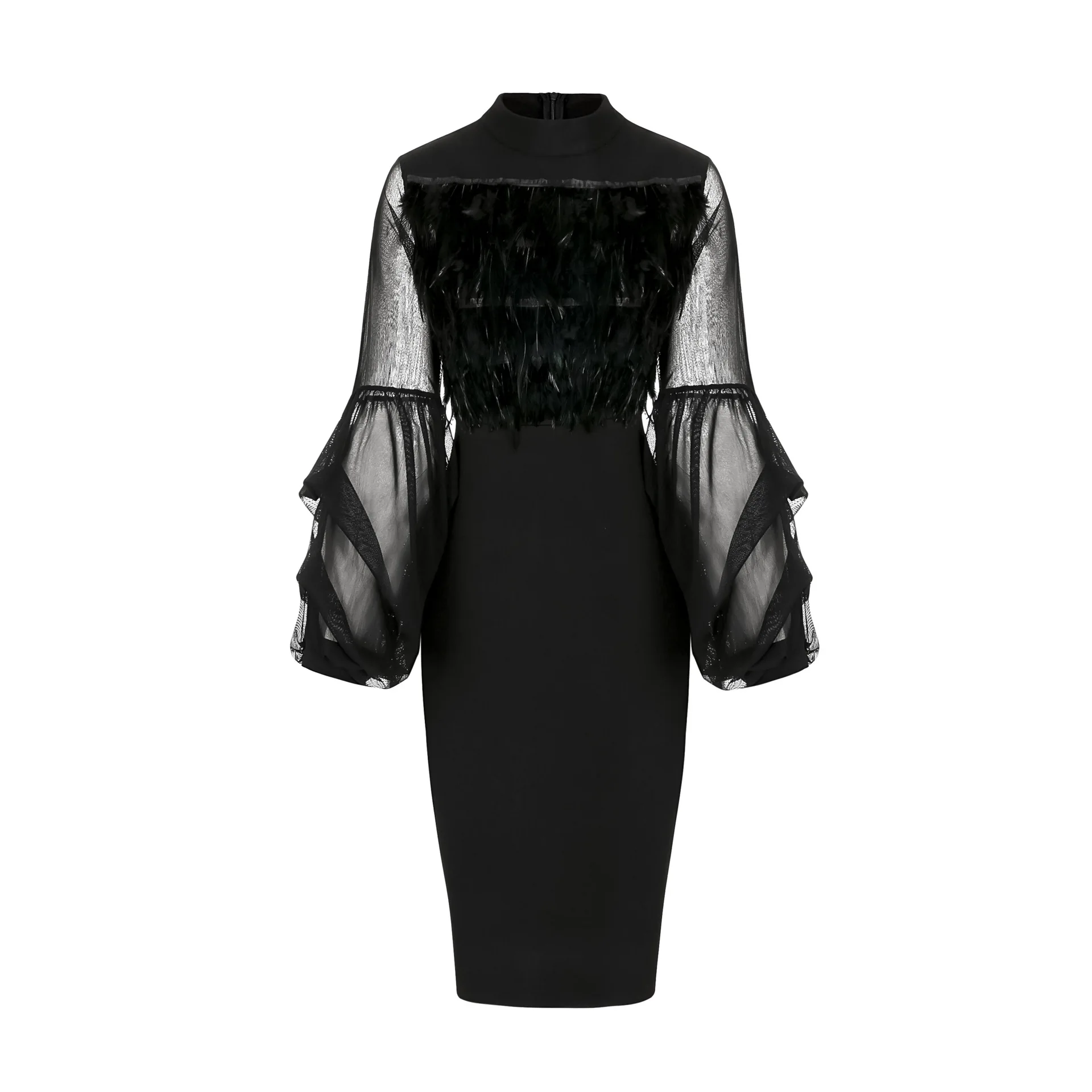 Женское Сетчатое платье средней длины с жемчужинами и вышивкой баски S 2XL