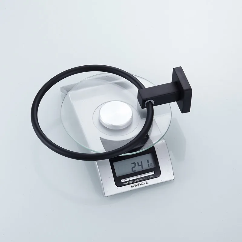 Однотонное черное кольцо для полотенец из нержавеющей стали аксессуары ванной