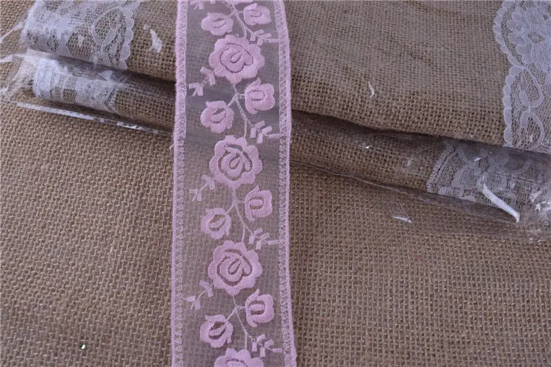 Горячая Распродажа тонкая вышитая Цветочная фатиновая кружевная отделка для DIY