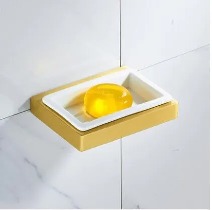 Soap Dish Золотые аксессуары для ванной комнаты, держатель для полотенец, держатель для полотенец, щетка для унитаза, угловая полка для ванной комнаты, набор аксессуаров для ванной комнаты - Цвет: Soap Dish