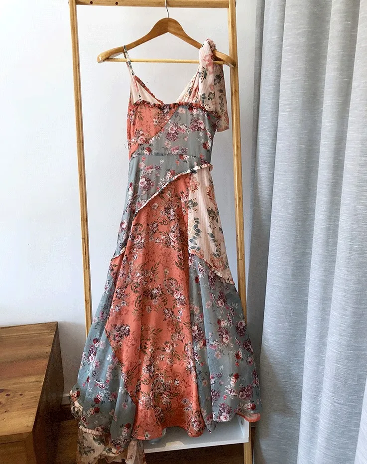 Women Bohemian Romantic Floral Print Holiday Maxi Dress | Женская одежда