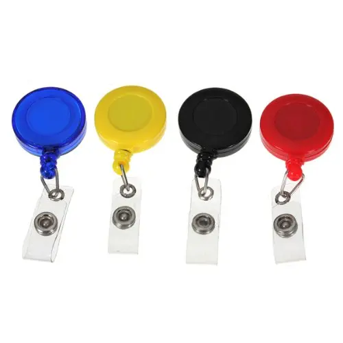 

SOSW-Set of 4 pcs Retractable Reel Badge holder YOYO Clip Snap Button ID Card Key