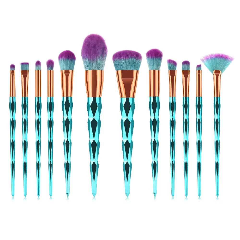 Pro 12 шт. Diamond кисти для макияжа Набор Фонд лицо Косметика Кисти Красота Essentials