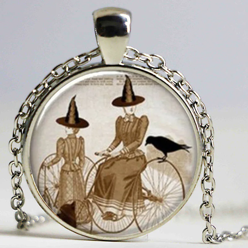 Стеклянный купол оптом ожерелье с ведьмой сказочная ведьма кулон стеклянный