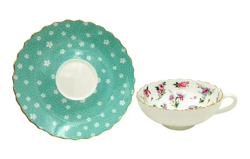 Фарфоровые наборы чашек и блюдца для кофе чая серия Blue & Flower 150 мл|set tea cup|coffee cup