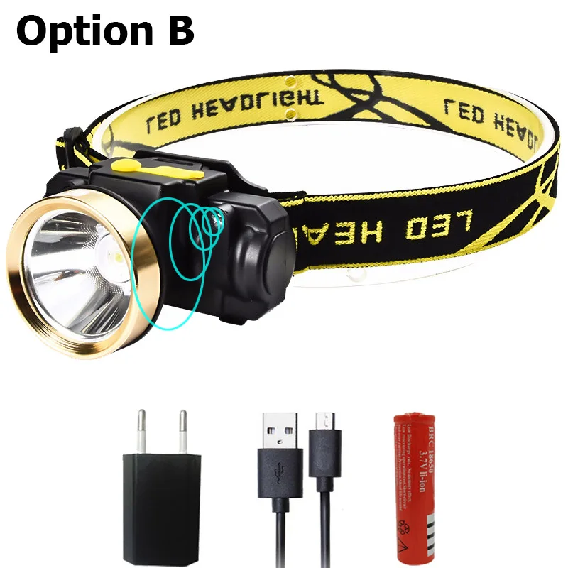 OPtion B Litwod Z209010 светодиодный ИК-датчик движения, головной светильник, налобный фонарь, налобный светильник, перезаряжаемый светильник-вспышка, Головной фонарь, лампа для охоты, светильник - Испускаемый цвет: OPtion B
