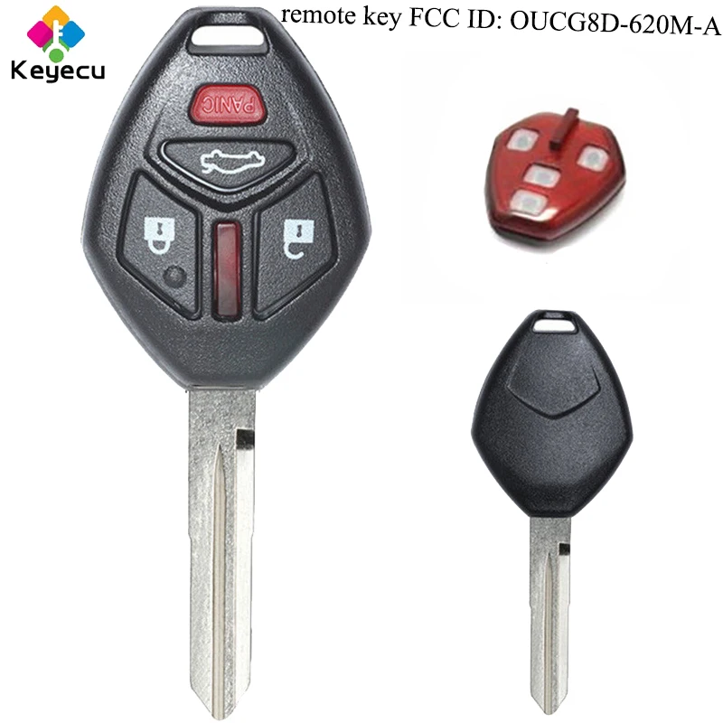 

KEYECU Remote Control Car Key - 3 1/ 4 Buttons & 313.8MHz & ID46 Chip- FOB for Mitsubishi Eclipse Galant 2006-2007 OUCG8D-620M-A