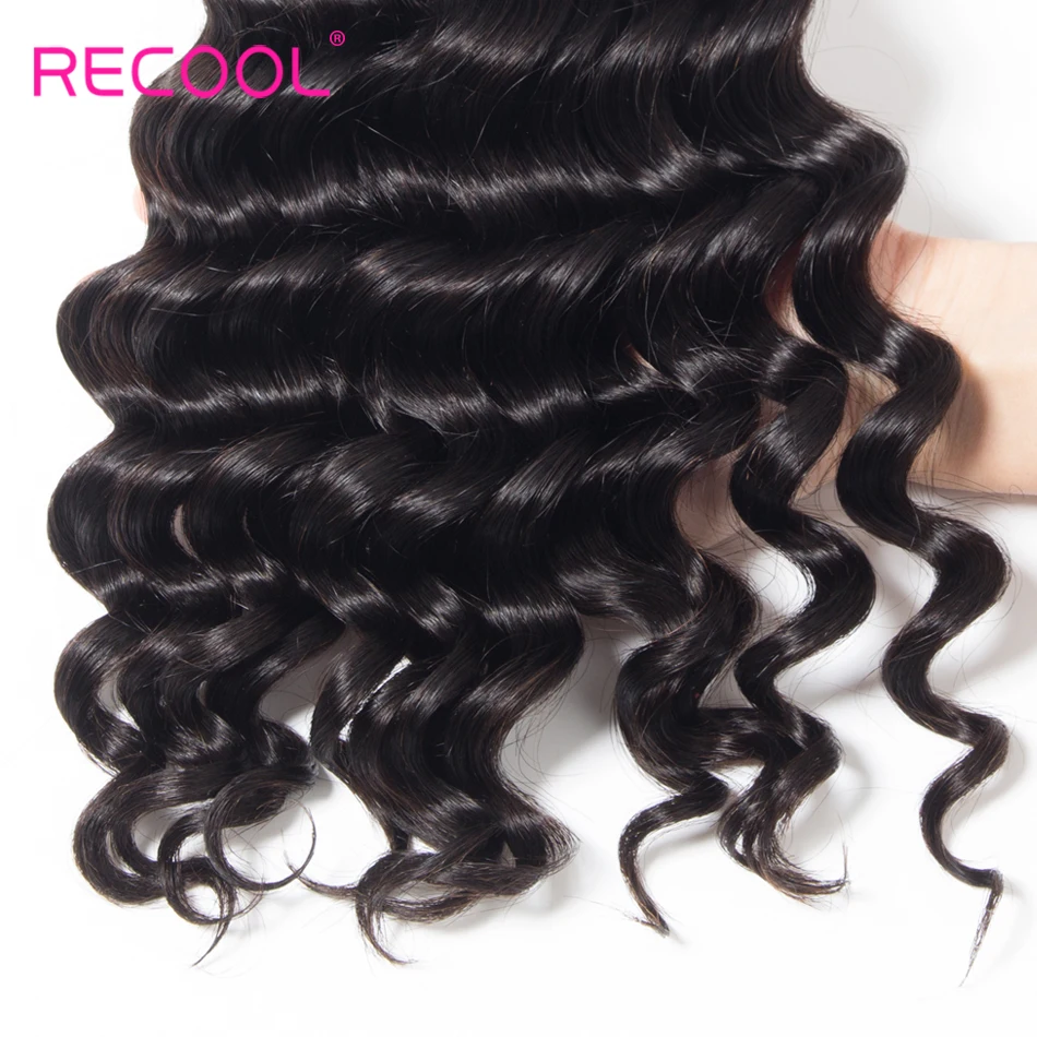 Recool волосы Свободные глубокие Кружева Фронтальная застежка с пряди бразильские