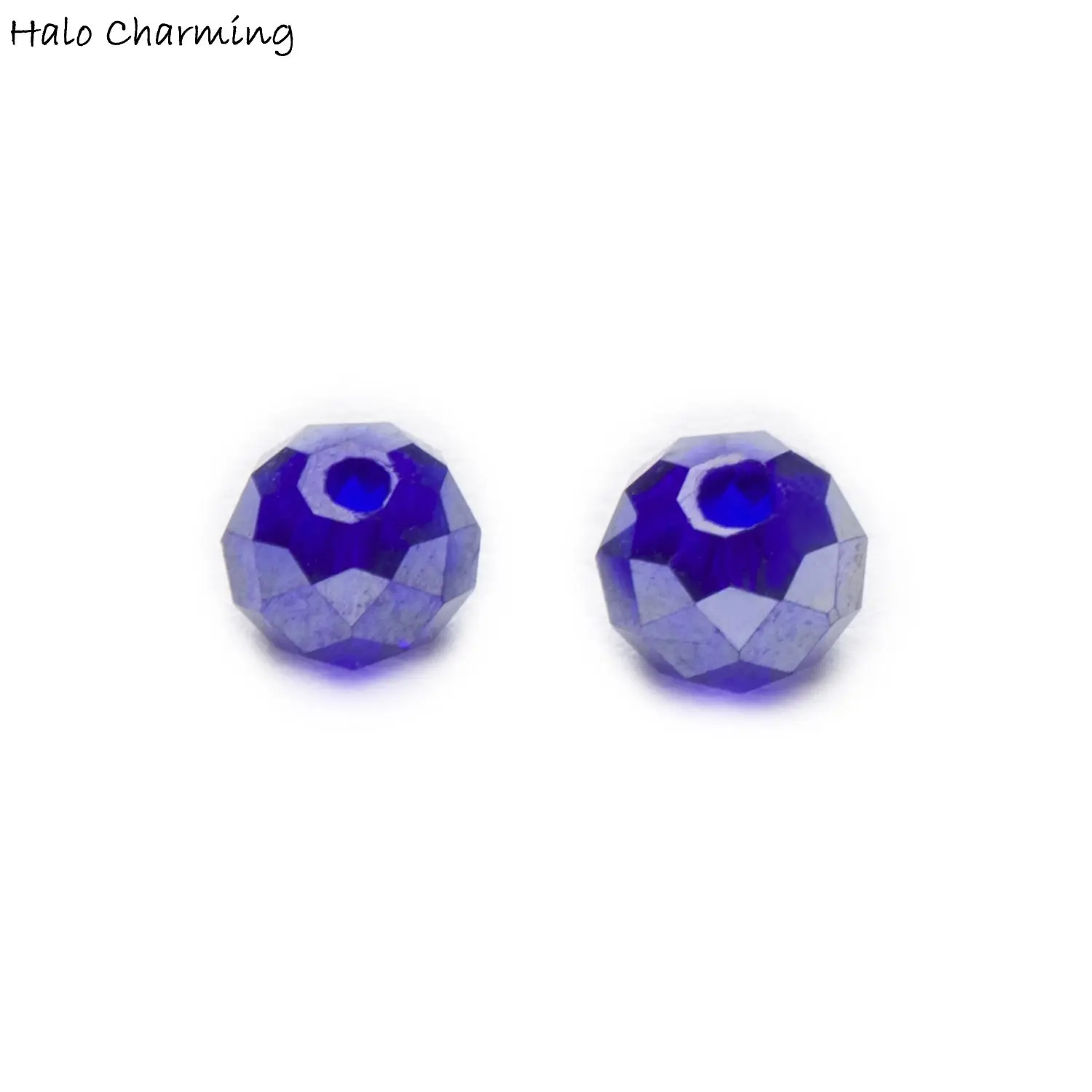 Бусины кварцевые граненые темно синие 4 8 мм 50 шт.|faceted beads|faceted rondelle beadsglass faceted beads |