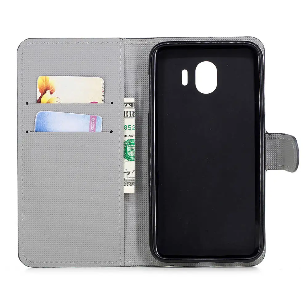 Розовый сливовый флип-чехол для SAMSUNG Galaxy J4 16 ГБ 32 ГБ чехол s SM-J400FN/DS SM-J400GN SM-J400G Чехол кошелек полный Чехол