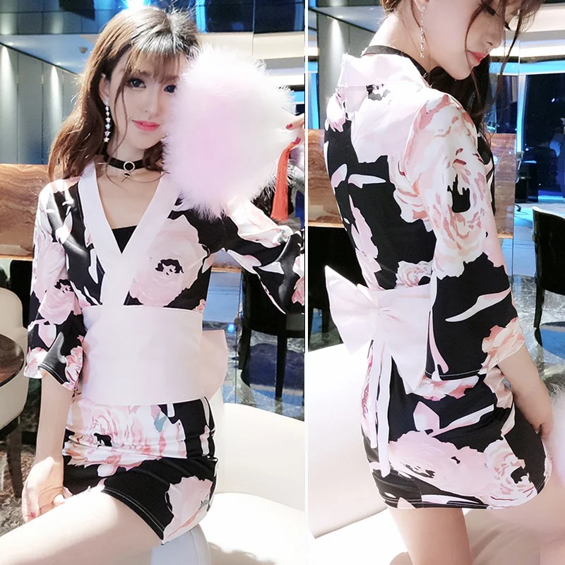 Новое поступление 2019 сексуальные японские платья кимоно для косплея Оби юката