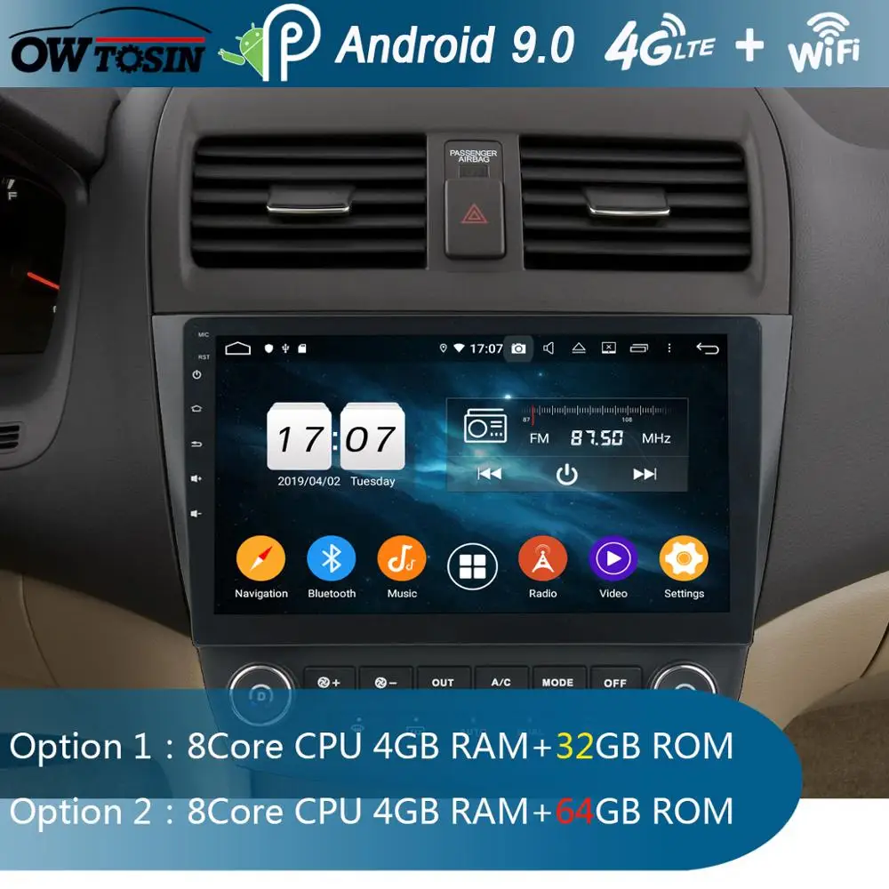 Автомобильный мультимедийный DVD плеер экран 10 1 дюйма IPS Android 9 0 Восьмиядерный 4 Гб +