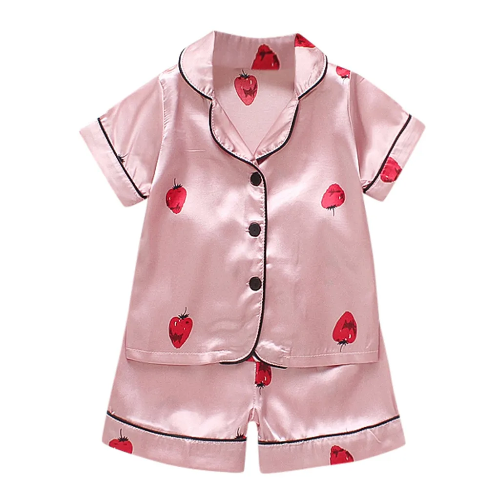 Toddler Boys Girl Sets Cartoon Pajamas Sleepwear T shirt Shorts Clothes Set baby boy summer clothes 2019 meisjes kleding 2 jaar | Детская
