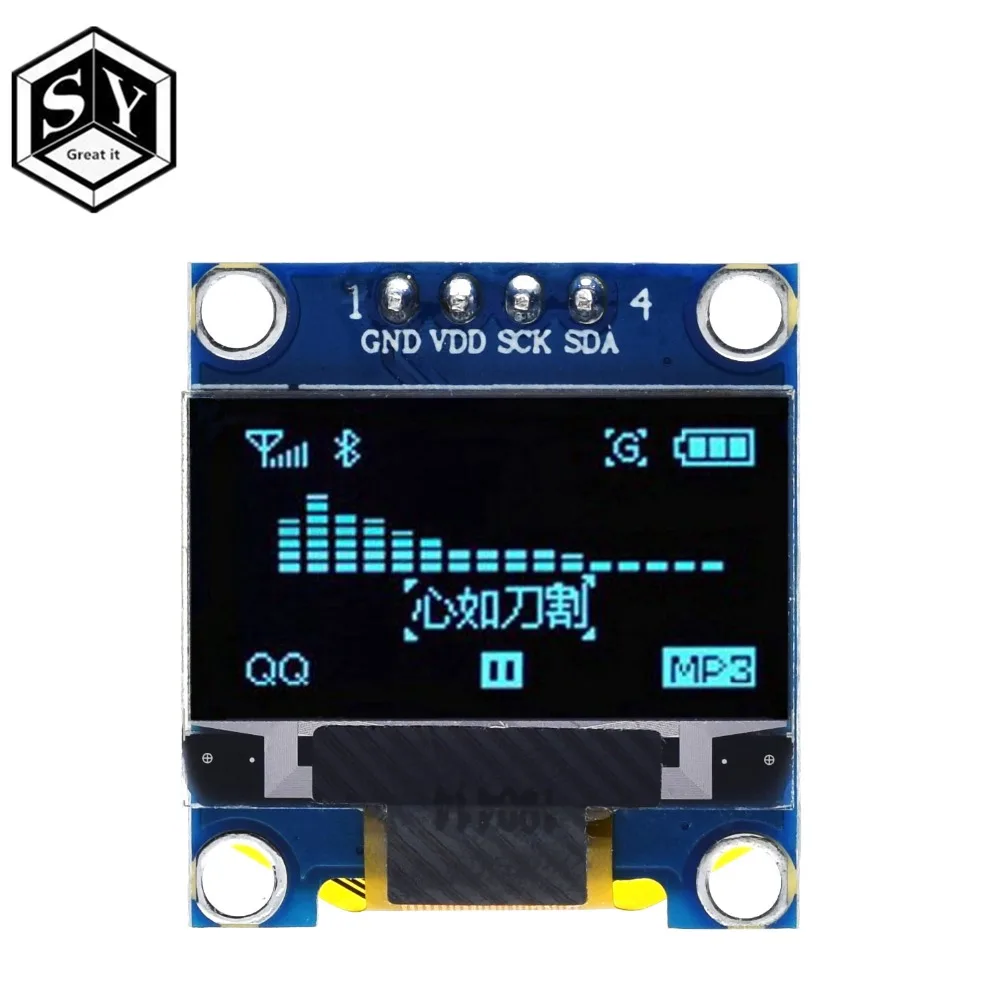 0,96 дюймов IIC Серийный желтый синий OLED дисплей модуль 128X64 IEC SSD1306 12864 плата с ЖК-экраном GND VCC SCL SDA для arduino - Цвет: blue 4pin