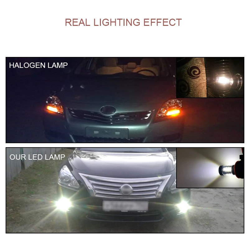 2 шт. противотуманная фара Led 9006 9005 H4 H16 H11 Canbus лампа 1800LM Автомобильная замена