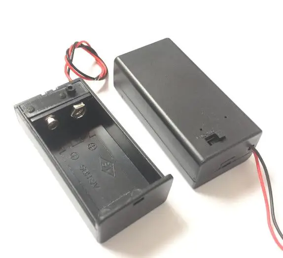 Черный красный кабель пластиковый 9V AA батареи чехол коробка держатель 6F22 5 шт|holder