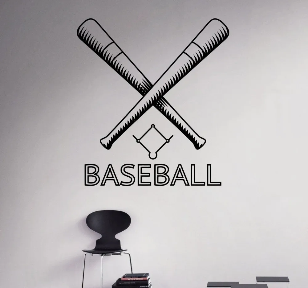

Free shipping Baseball Wall Stickers home decoration Custom Name Game Boys Bedroom Decor Wall Decals Any Room Waterproof Sticker