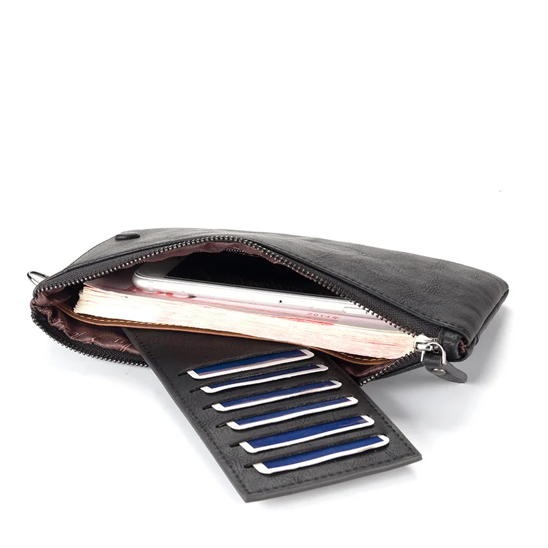 Модные женские/мужские кошельки высокой емкости длинный тусклый полированный