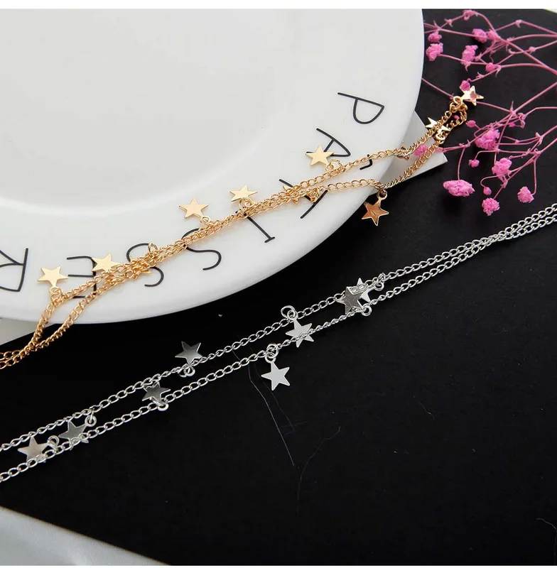Мода Boho чокер золотого цвета цепь кисточкой чокер со звездой ожерелье для женщин ожерелье s& колье с подвесками Gargantilha Collier Femme