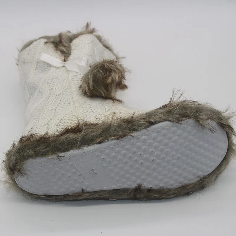 Теплые домашние тапочки Mntrerm для женщин вязаные плюшевые коралловые с имитацией