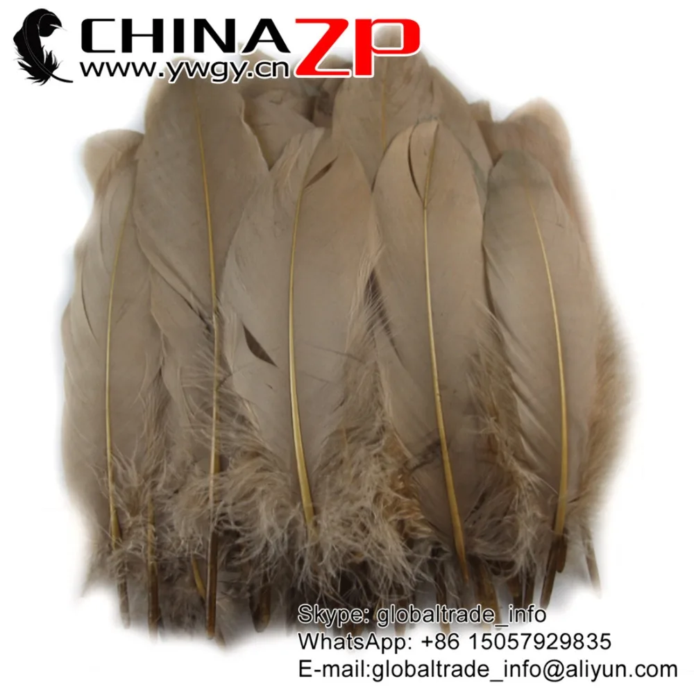 

Retail and Wholesale from CHINAZP Factory 500pcs/lot Top Quality Dyed Light Brown Goose Satinettes Loose Feathers