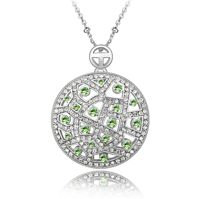 Женское Ожерелье с крупными круглыми кристаллами Swarovski SHDEDE подвески в винтажном