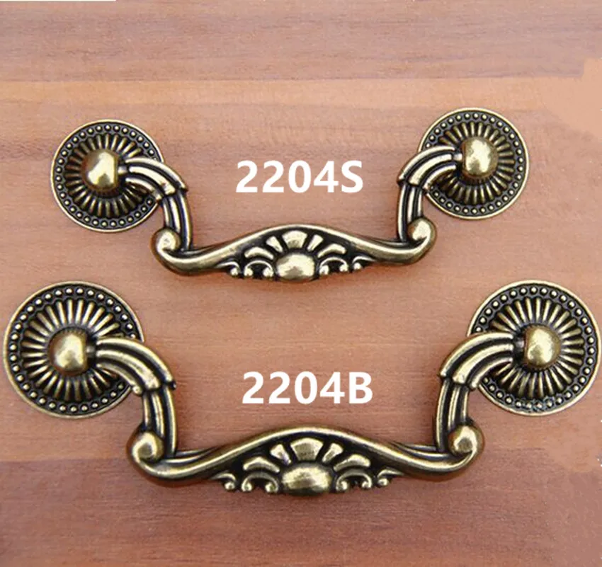 Ручки в европейском ретро стиле для ящиков шкафов винтажные бронзовые дверные