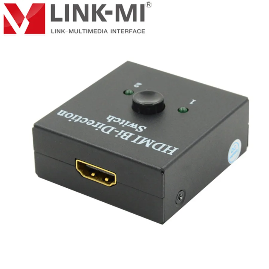 Link-MI LM-SW121 4K 3D 1x2 HDMI Splitter Switch HD Video 2x1 Switcher 2-Port Bi-Directional for HD TV On.
