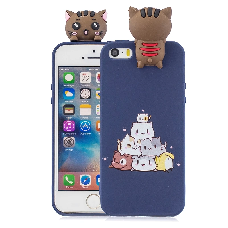 8 Etui силиконовый чехол для iPhone se чехол на iPhone 5S 3D Медведь Панда телефон с единорогом чехол для Funda iPhone 5 5S se чехол для женщин - Цвет: 8
