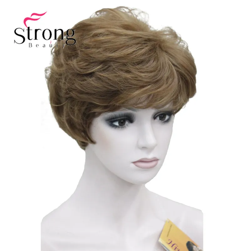 StrongBeauty женский короткий синтетический парик из натуральных волос, светильник, парик из коричневых волос