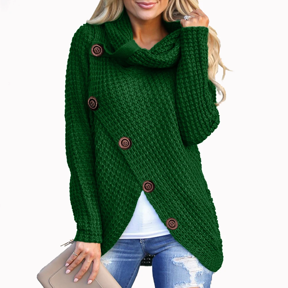 T0910DarkGreen Женские повседневные блузки с длинным рукавом трикотажные однотонные рубашки с отложным воротником на пуговицах женские топы Женская одежда - Цвет: T0910DarkGreen