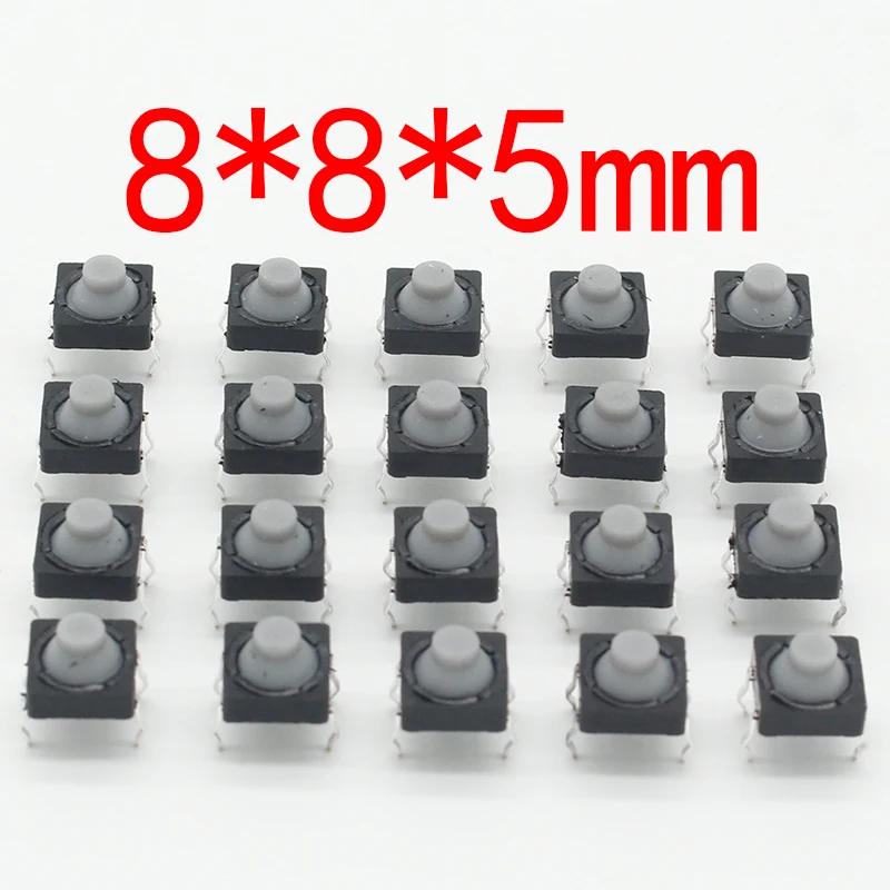 20 шт./лот 8x8x5 мм 4PIN G77 Проводящий силиконовый бесшумный тактовый кнопочный микро