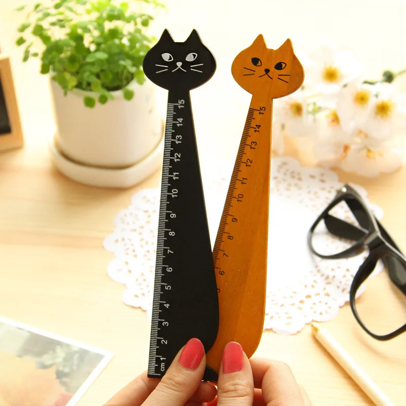 Diy Новинка мультфильм животных милый кот 15 см линейки инструментов составление