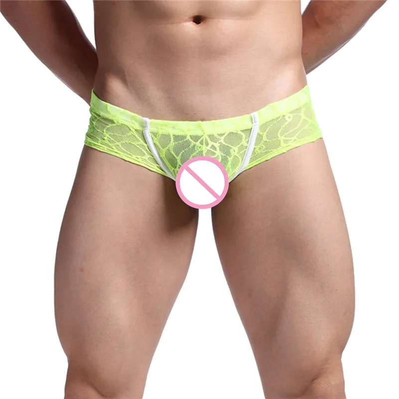 Цветные мужские боксеры сексуальные маленькие дышащие трусы кружевные