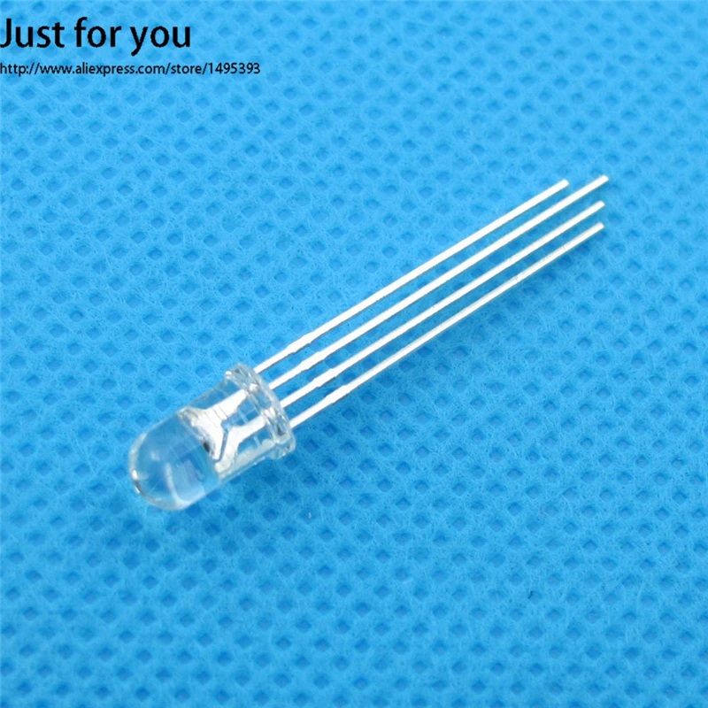 500 шт./лот 5 мм RGB LED Общим Катодом Красный Синий Зеленый Диод Диоды 4-контактный