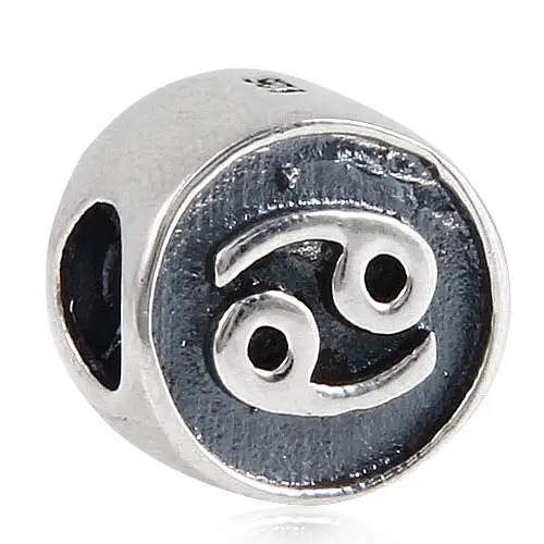 Cancer Zodiac Sign Choruslove, Знак зодиака, шарм, подлинный 925 пробы, серебряный, с горлом, подходит для Пандоры, амулеты, религиозная серия, браслет, сделай сам, ювелирное изделие - Цвет: Cancer Zodiac Sign