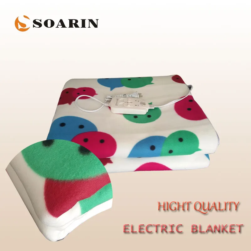 Электрическое одеяло SOARIN с двойным электрическим подогревом 150x180 плюшевое