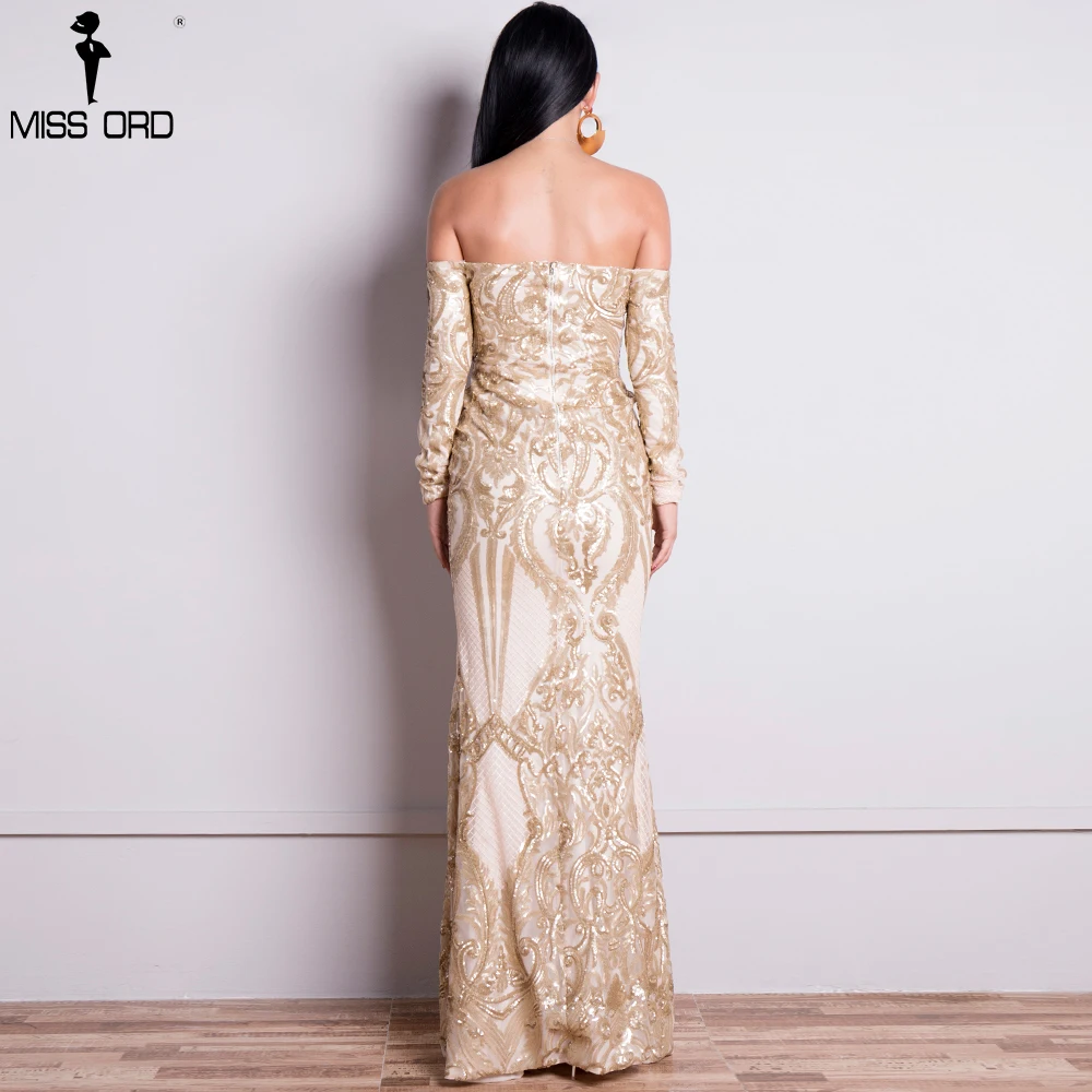 Yesexy 2018 сексуальный бюстгальтер с длинным рукавом ретро платье блесток макси VR18392