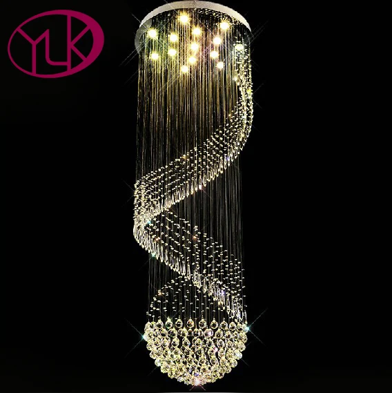 Youlaike Современная хрустальная люстра для лестницы спиральный дизайн