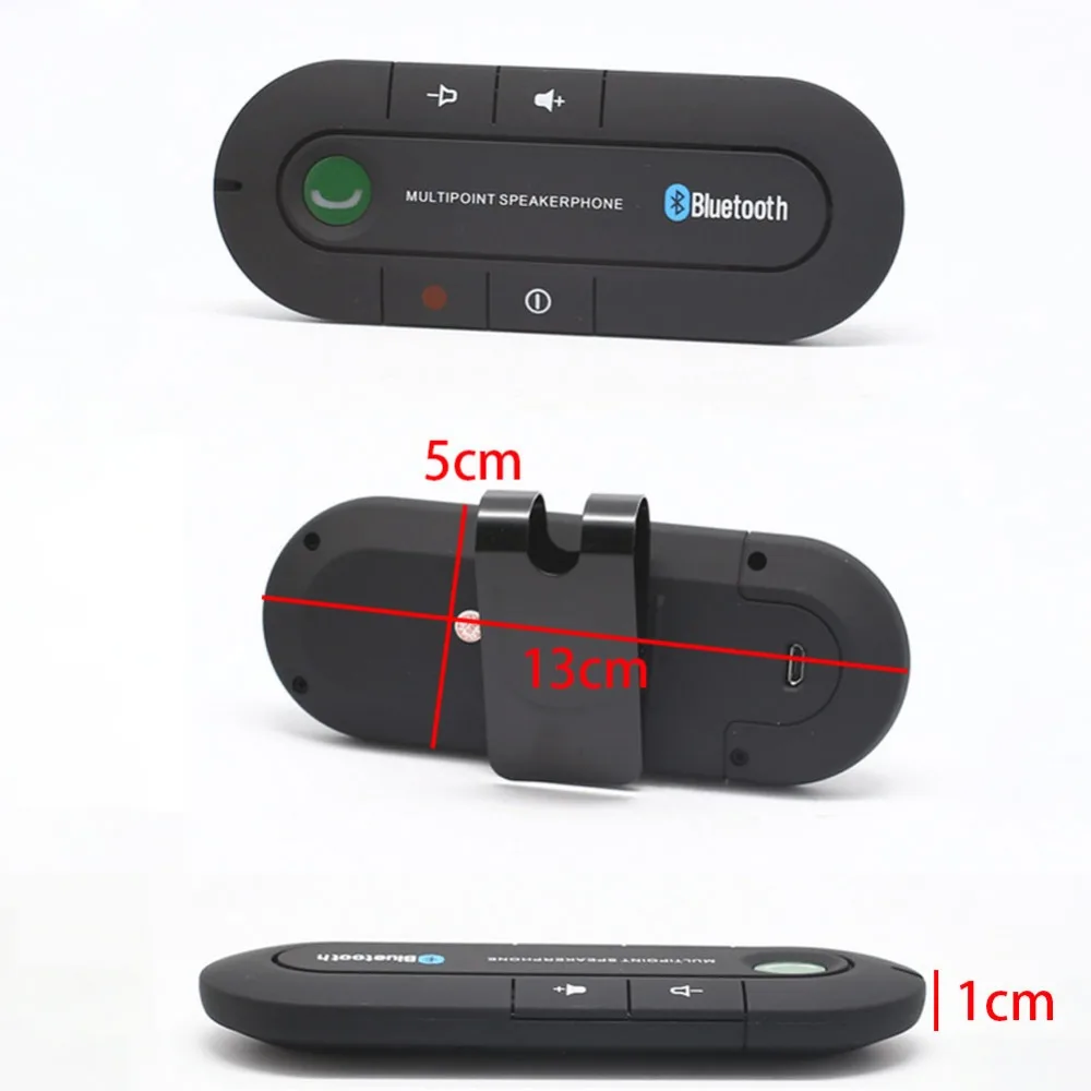 Bluetooth автомобильный комплект громкой связи беспроводной Bluetooth динамик телефон MP3 музыкальный плеер Портативный полезный клип динамик телефон с автомобильным зарядным устройством