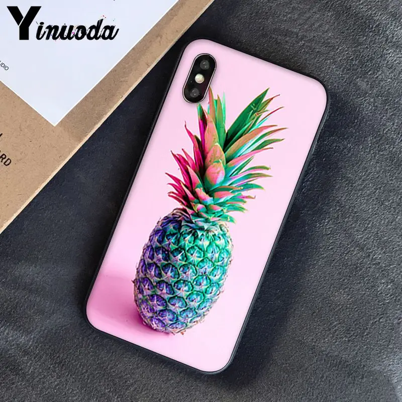 Yinuoda Фрукты Ананас новое поступление черный чехол для телефона для iPhone 8 7 6 6S 6Plus X XS MAX 5 5S SE XR 10 чехол s