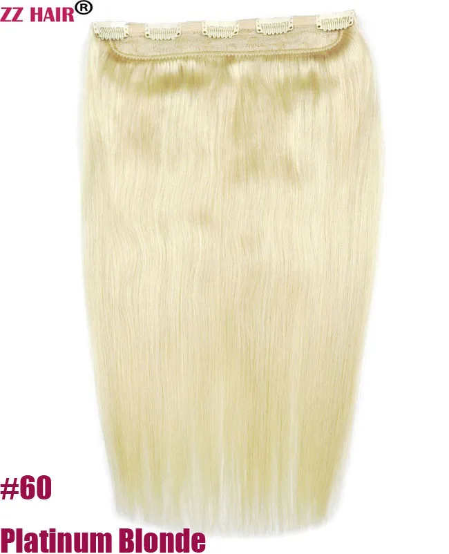 ZZHAIR 80 г 100 г 1" 18" 2" Искусственные волосы одинаковой направленности волос один кусок набор 5 зажимов в человеческие волосы для наращивания 1 шт Натуральные Прямые - Цвет: #60